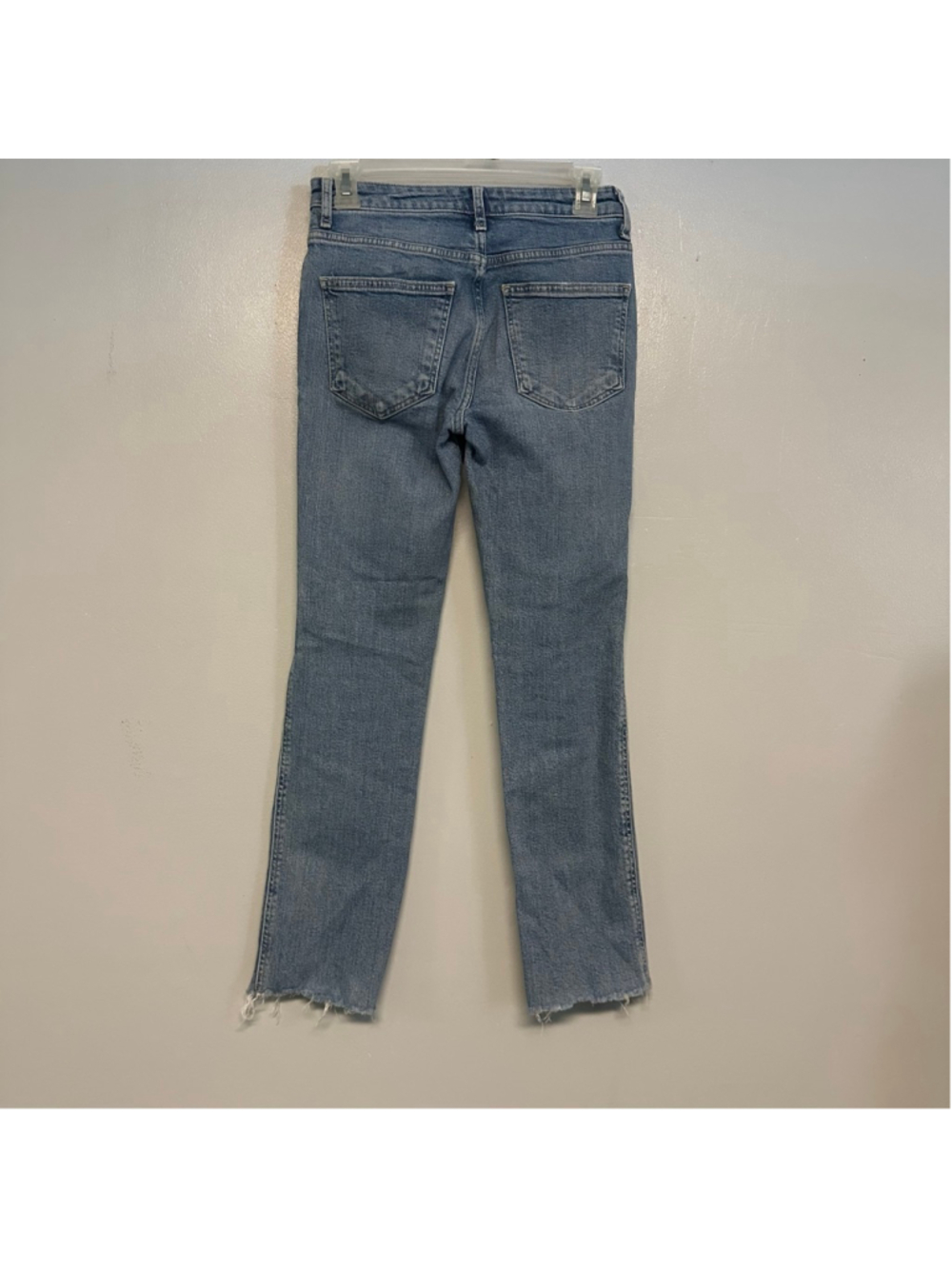 Free People Blue high rise, Skinny ankle Jeans women’s Size 24 raw hem - Picture 3 of 9